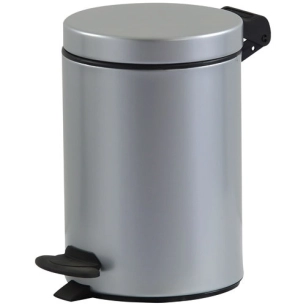 Poubelle de salle de bain 3 L - Cyjeu gris métal - ROSSIGNOL