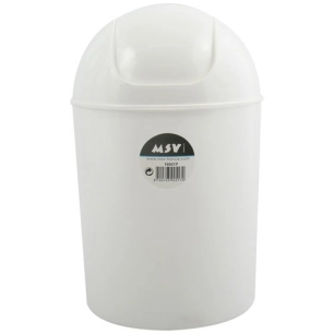 Poubelle plastique ronde 7l sdb blanc - MSV