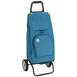 Poussette 2 roues 3 poches dont 1 isotherme bleu canard - SIDEBAG