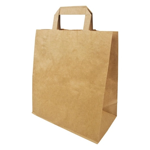 250 Sac cabas kraft brun 26x14x33cm 70gr/m² poignées plates - SPHERE