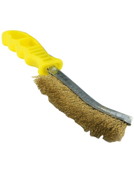 Brosse métal ergo poignée plastique fil laiton - TIVOLY
