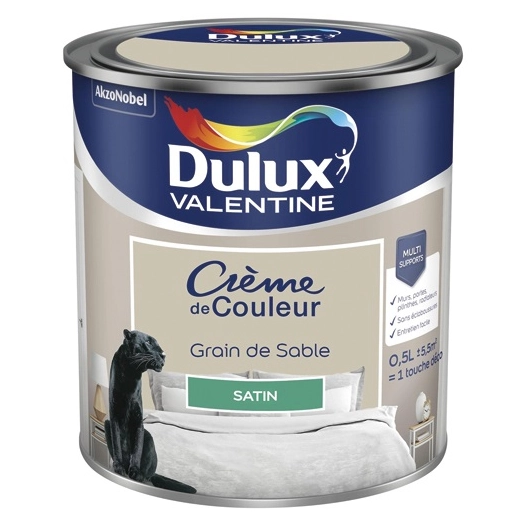 Valentine crème de couleur satin 0.5l grain de sable - DULUX VALENTINE