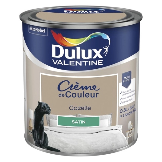 Valentine crème de couleur satin 0.5l gazelle - DULUX VALENTINE
