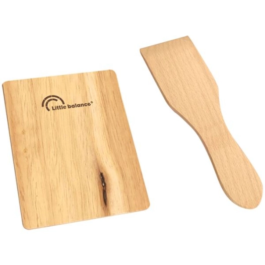 Set 4 spatules + 4 planchettes bois - LITTLE BALANCE