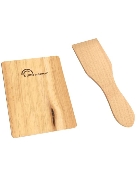 Set 4 spatules + 4 planchettes bois - LITTLE BALANCE