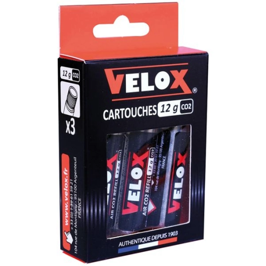 Cartouche co2 filetée 12g Velox blister de 3 - VELOX