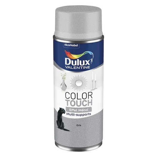 Aérosol Color Touch effet métal gris métallisé 400ml - DULUX VALENTINE