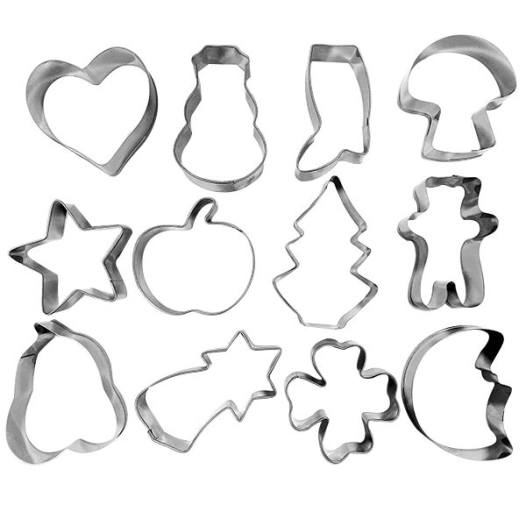 Lot de 12 découpoirs / Emporte-pièces Assortis sur cercle - PATISSE