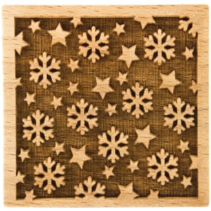 Tampon à biscuits carré - Motif Flocons de neige - PATISSE