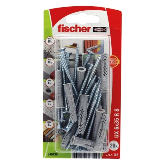 Cheville multimat ux 6x35rs blister de 20 - FISCHER