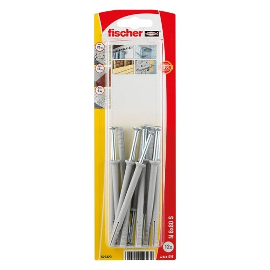 Cheville clou n 6x80 s blister de 12 - FISCHER