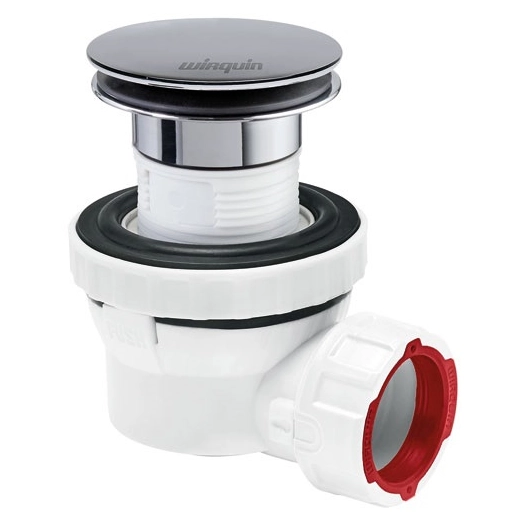 Bonde + siphon lavabo d32 quick clac corps blanc - WIRQUIN