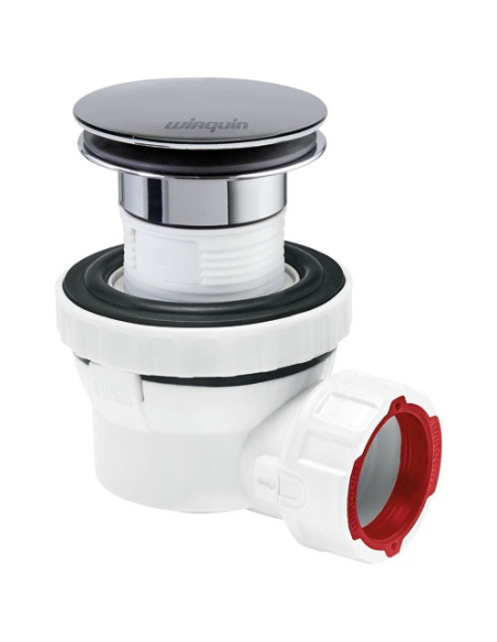 Bonde + siphon lavabo d32 quick clac corps blanc - WIRQUIN