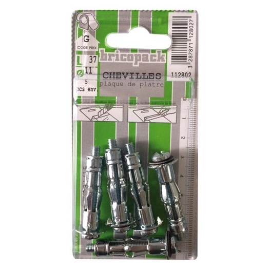 Cheville métal tcb 5x40 5pcs blister - BRICOPACK