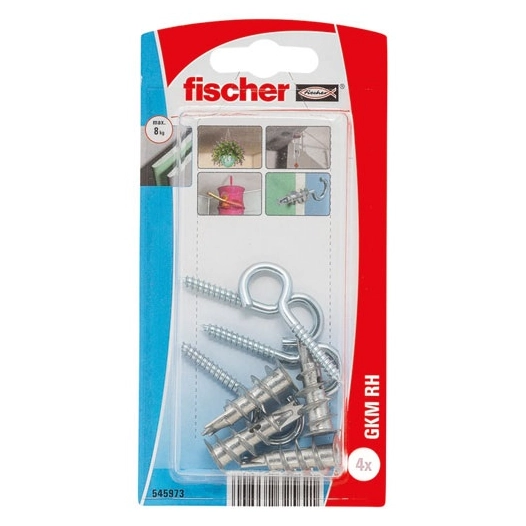 Cheville autoperce metal gkm av.crochet blister de 4 - FISCHER