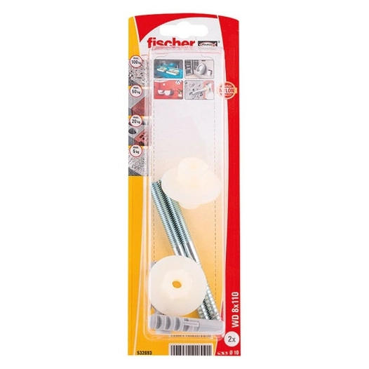 Cheville wd 8x110 lavabos/urinoirs blister de 2 - FISCHER