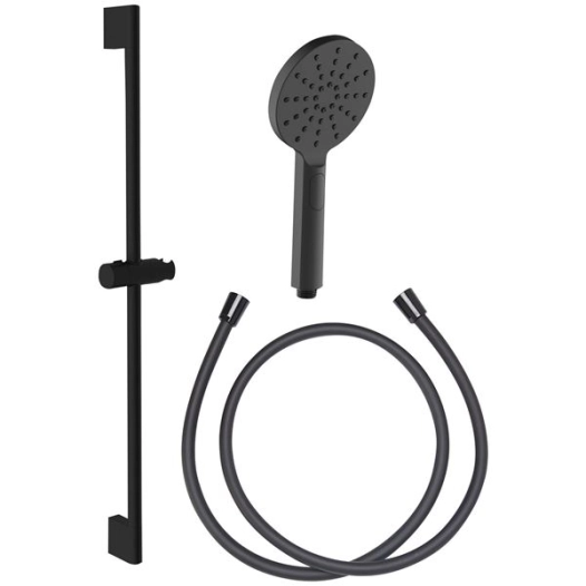 Kit de douche complet noir mat sans robinetterie - DISFLEX