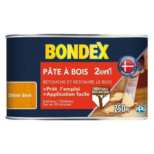 Pâte à bois chêne doré 250gr - BONDEX