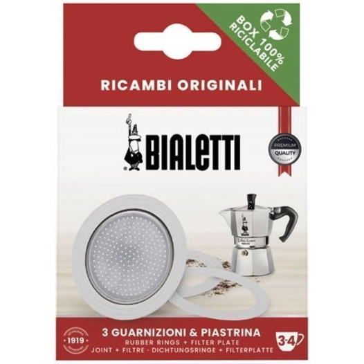 Filtre + 3 joints pour cafetière italienne 3/4 tasses - BIALETTI
