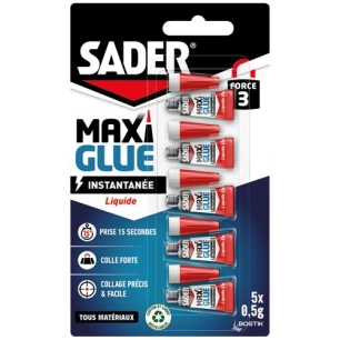 Sader maxi glue instantanée liquide 0.5g x5 - SADER