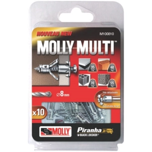 Chevilles métal molly multi 4x37 + vis agglo blister de 10 - MOLLY
