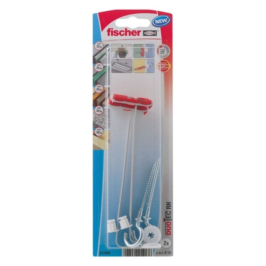Cheville à bascule nylon duotec crochet rond blister de 2 - FISCHER