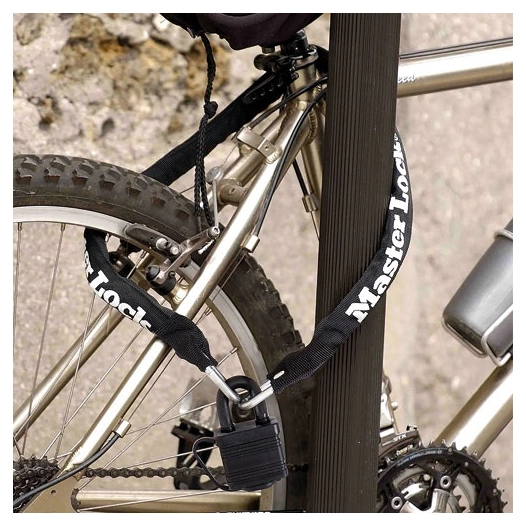 Antivol chaine en acier de 90cm x 6mm avec cadenas 40mm - MASTER LOCK