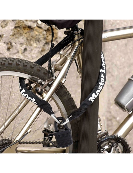 Antivol chaine en acier de 90cm x 6mm avec cadenas 40mm - MASTER LOCK