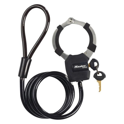 Antivol câble a clé avec menotte street cuff 1m x 8mm - MASTER LOCK