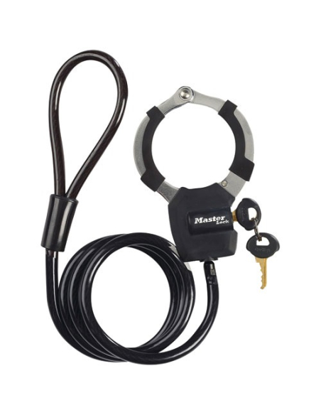Antivol câble a clé avec menotte street cuff 1m x 8mm - MASTER LOCK