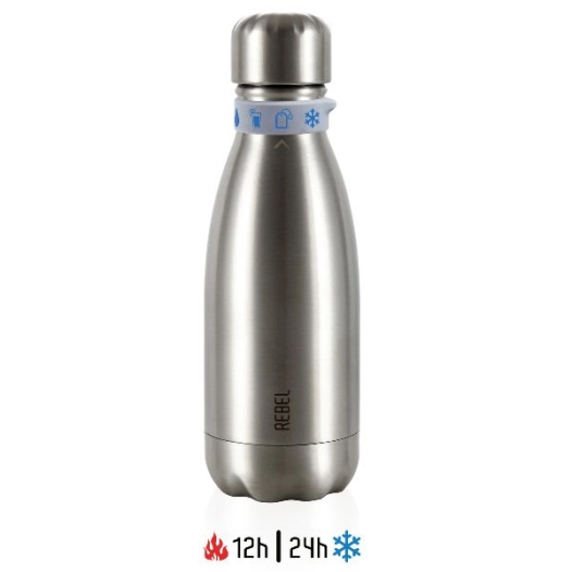 Bouteille isotherme 28 cl Mettalic Argent - Rebel - LES ARTISTES