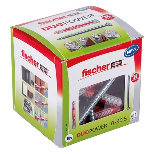 Cheville Duopower 10x80 avec vis x10 pièces - FISCHER