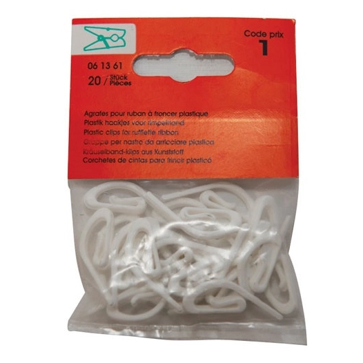 10 Agrafe escargot plastique blanc sc - VYNEX