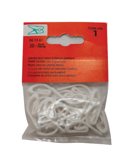 10 Agrafe escargot plastique blanc sc - VYNEX