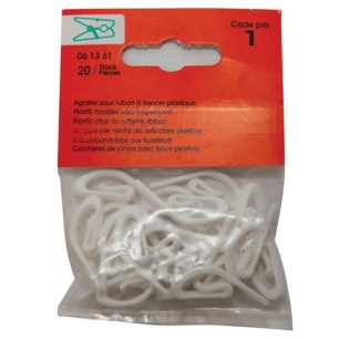10 Agrafe escargot plastique blanc sc - VYNEX