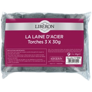 Laine acier 000 3x30g liberon - LIBERON