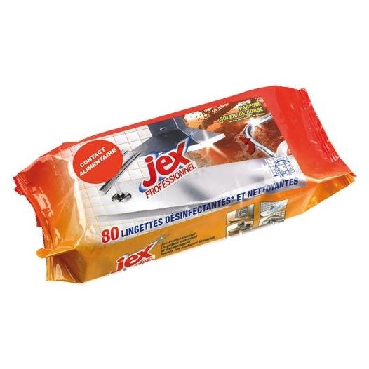 Lingettes nettoyantes désinfectantes x80 Jex pro - JEX