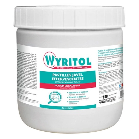 Wyritol pastilles javel effervescente parfum eucalyptus x150 - WYRITOL