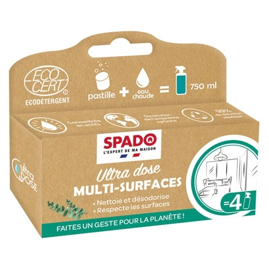 Pastille 8g rnettoyant multisurfaces a diluer x4 ecocert - SPADO