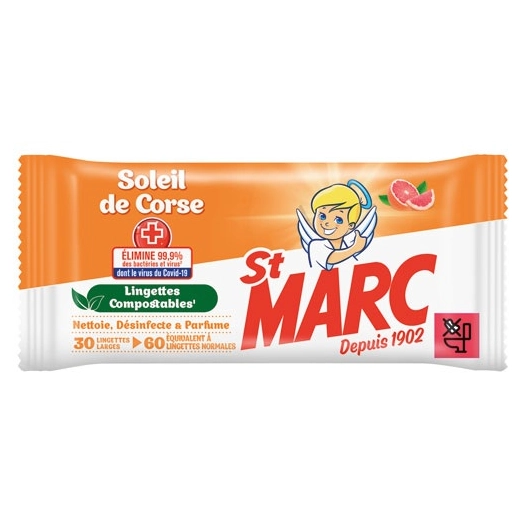 Lingettes soleil de Corse x 30 St Marc. - ST MARC
