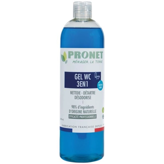 Gel wc detartrant desodorisant 98% naturel 500ml - PRONET NATURE