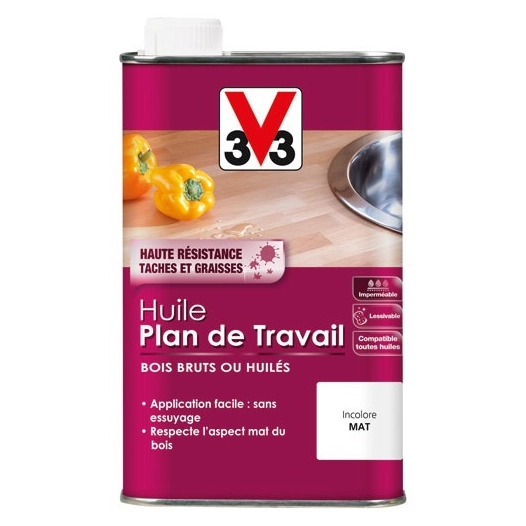 Huile plan de travail incolore 0.5l - V33