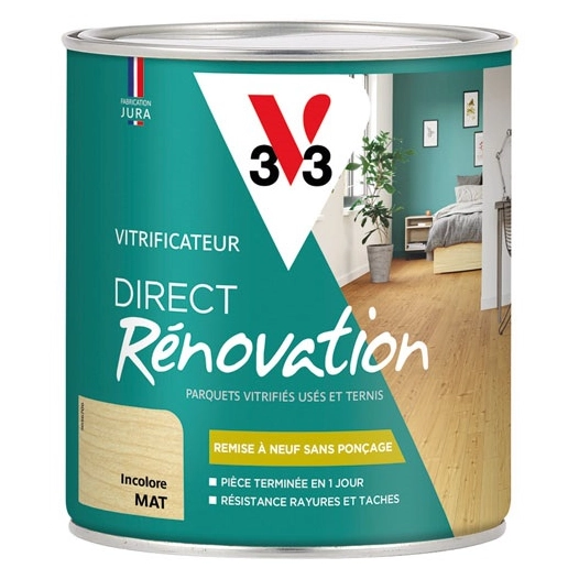 Vitrificateur rénovation incolore mat 0.75l - V33