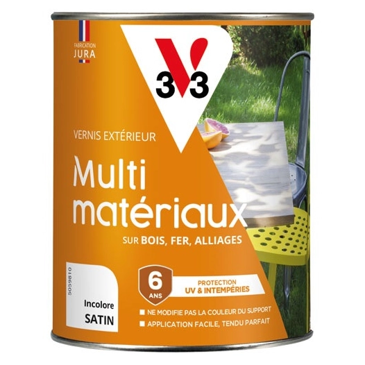 Vernis multi matériaux extérieur incolore satin 0.25l - V33