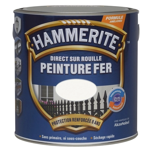 Peinture Hammerite fer bril.laque 2l5 vert foret 070752 - JULIEN