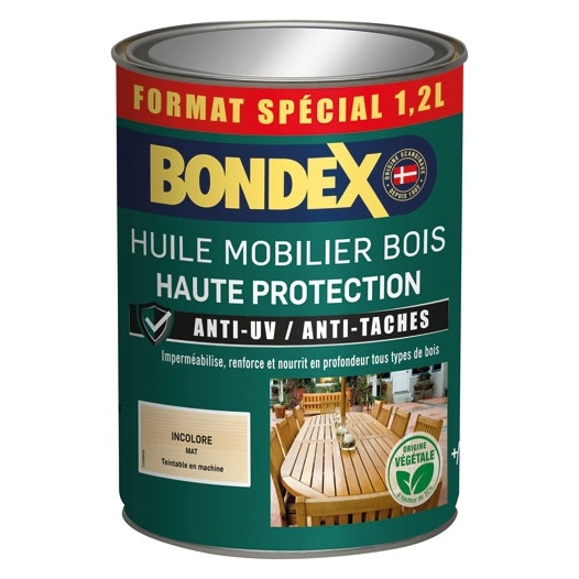 Bondex huile mobilier bois 1.2l incolore - BONDEX