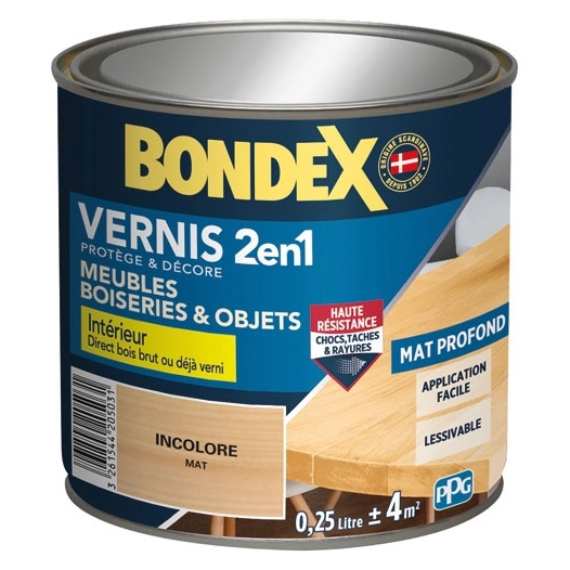 Vernis incolore mat 250ml - BONDEX