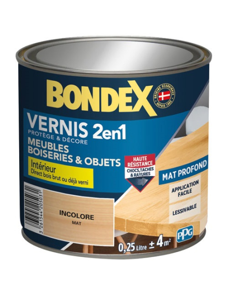 Vernis incolore mat 250ml - BONDEX