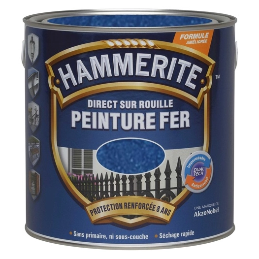 Peinture Hammerite fer martelé 2.5l noir 070720 - JULIEN