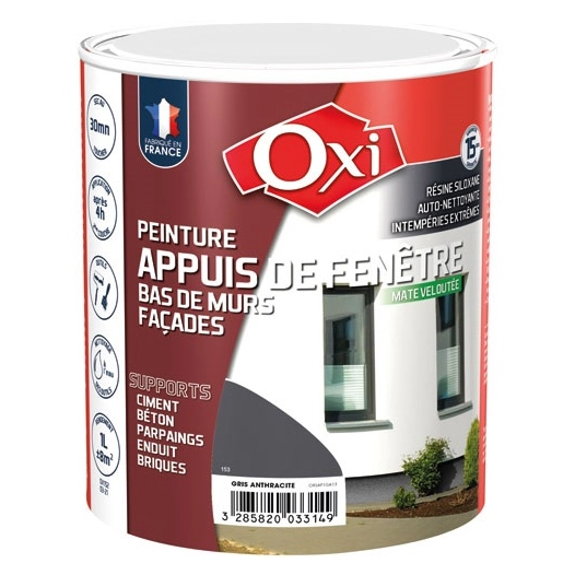 Peinture appuis fenêtre 1l anthracite ral 7016 - OXI